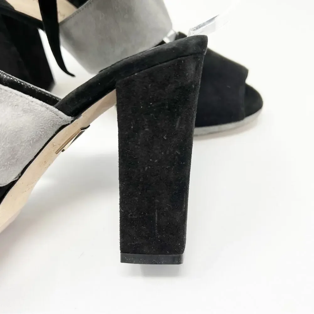 Tamara Mellon Tied Up Peep Toe Block Heels Size 38